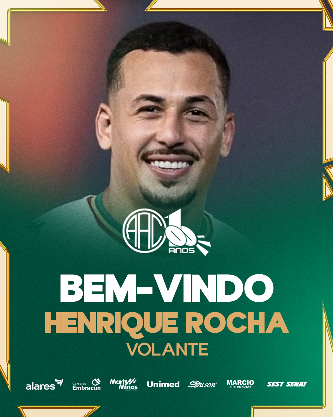 Volante Henrique Rocha é mais um reforço da Caldense para a temporada 2025