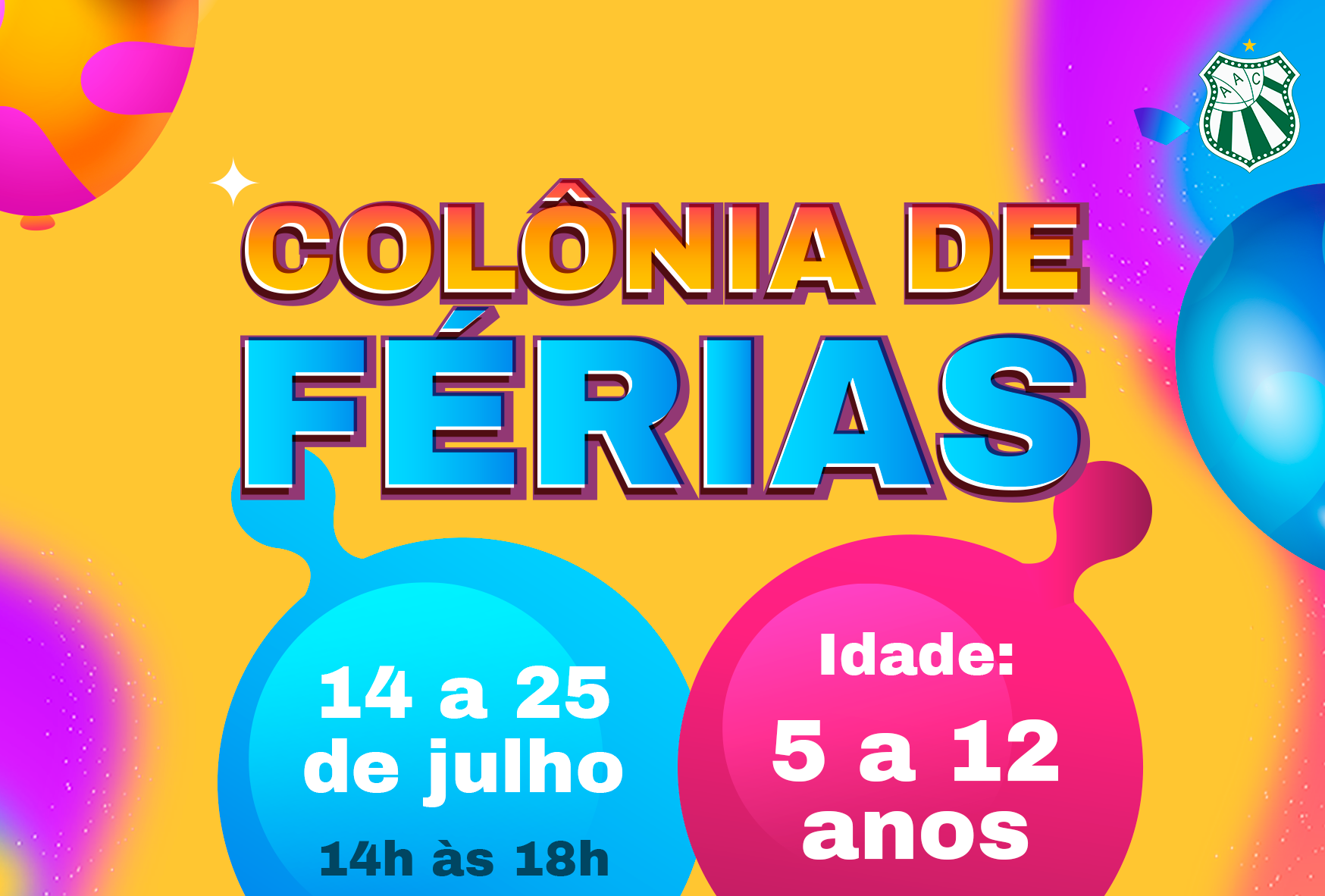 Confira a programação da primeira semana da Colônia de Férias Caldense