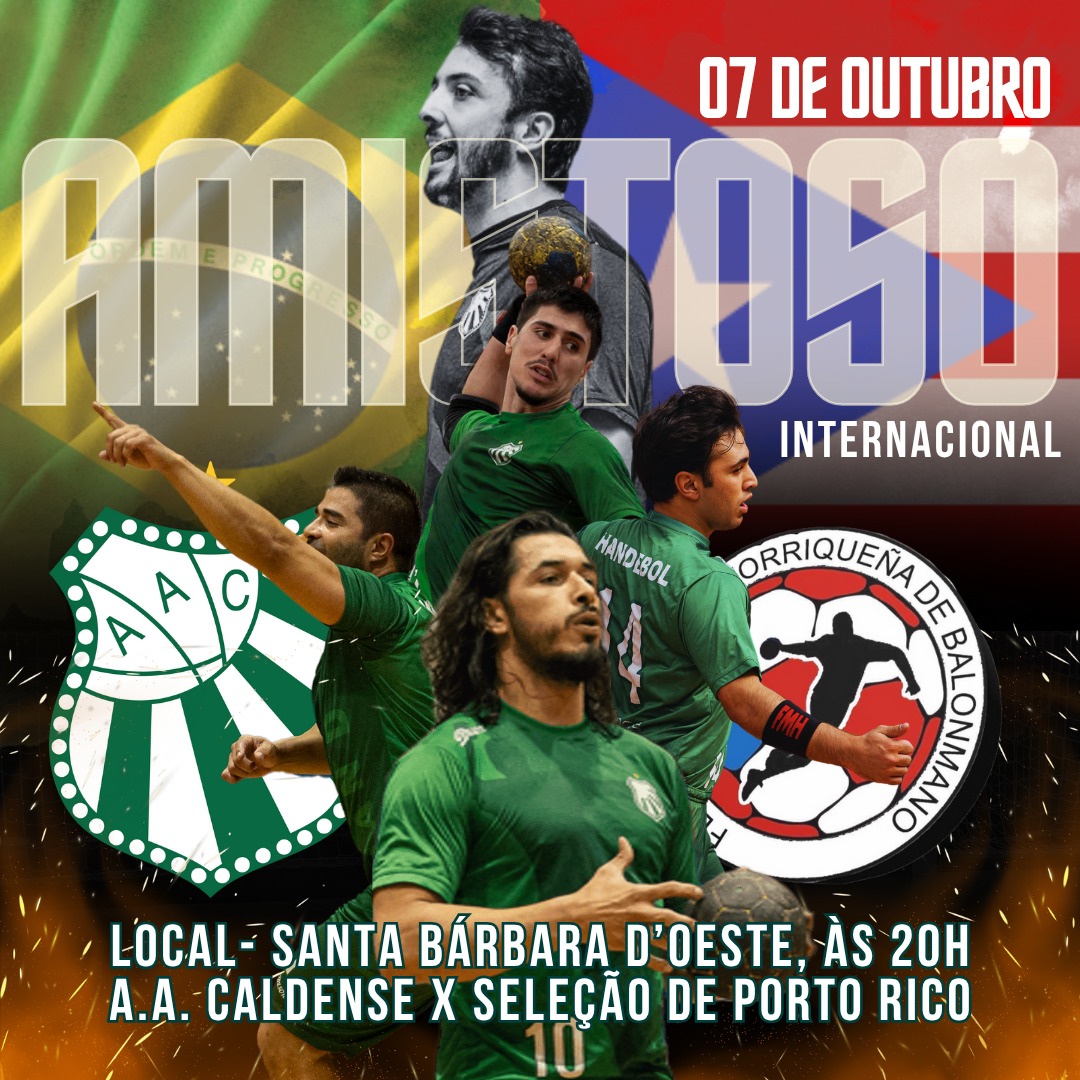 Caldense enfrenta Seleção de Porto Rico em amistoso internacional de handebol
