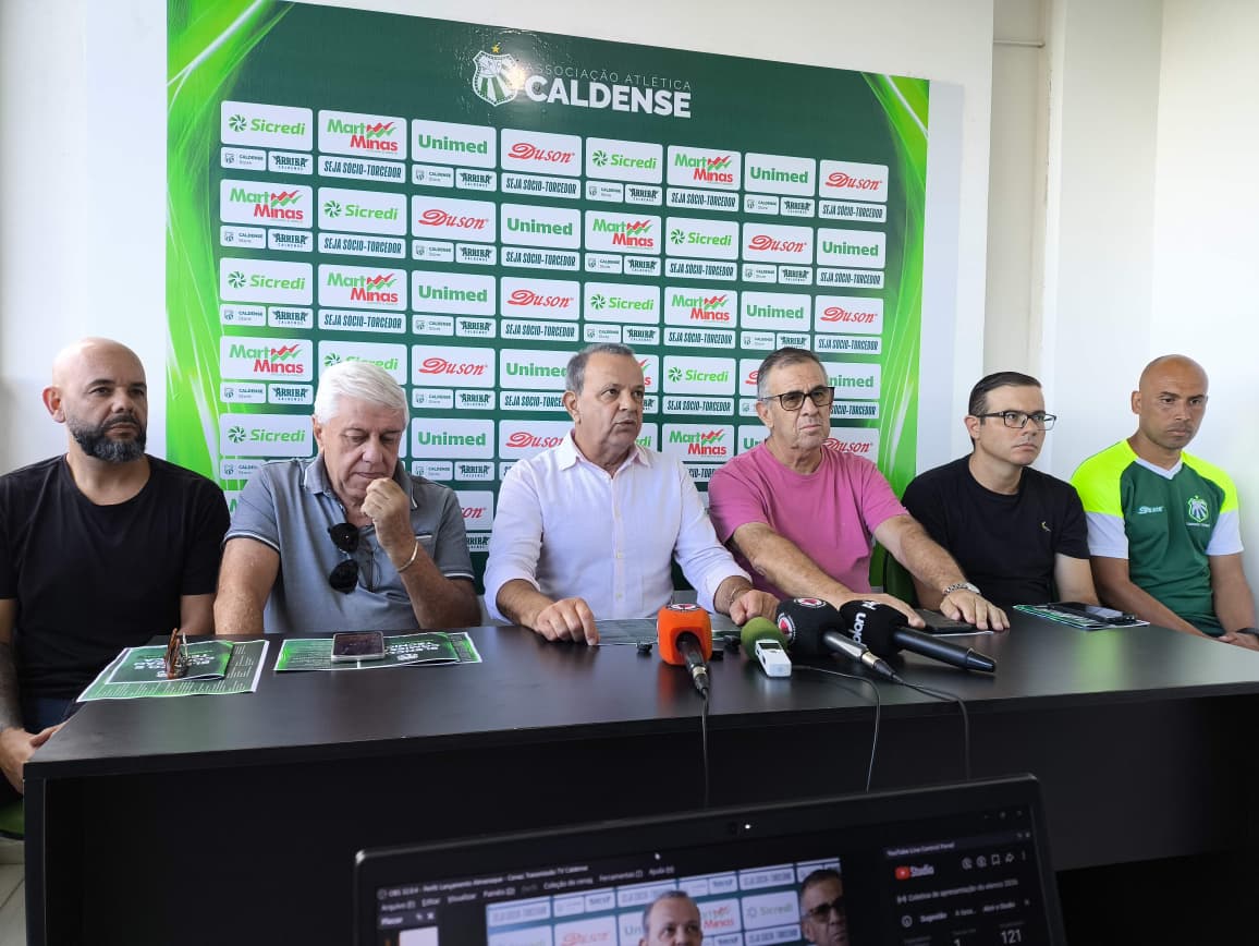 Em coletiva, dirigentes da Caldense falam do elenco com otimismo, planejamento e foco no acesso