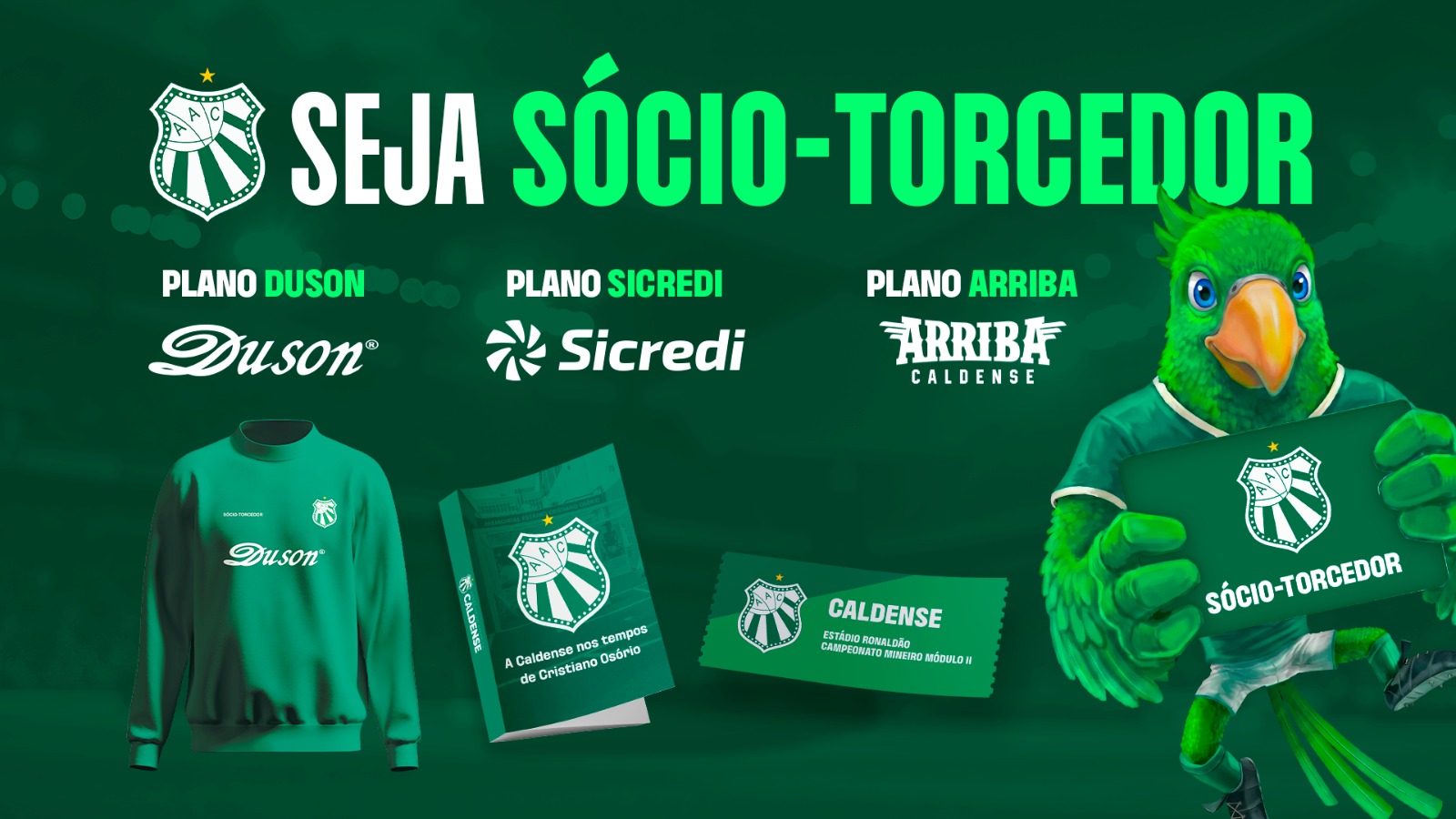 Caldense apresenta os planos de sócio-torcedor Duson, Sicredi e Arriba para a temporada 2026